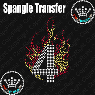 Flame Number 0-9 Spangle Transfer #30127