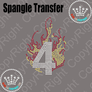 Flame Number 0-9 Spangle Transfer #30127