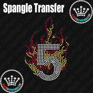 Flame Number 0-9 Spangle Transfer #30127