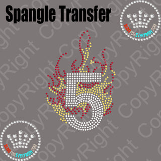 Flame Number 0-9 Spangle Transfer #30127