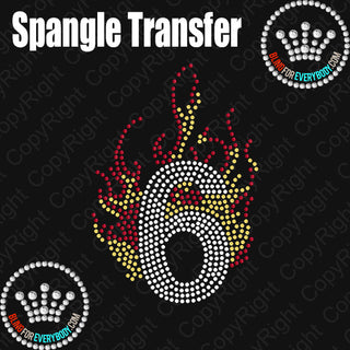 Flame Number 0-9 Spangle Transfer #30127