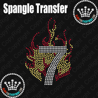 Flame Number 0-9 Spangle Transfer #30127