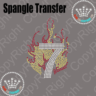 Flame Number 0-9 Spangle Transfer #30127