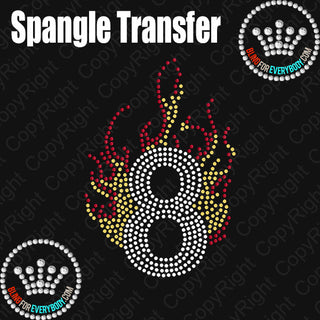 Flame Number 0-9 Spangle Transfer #30127