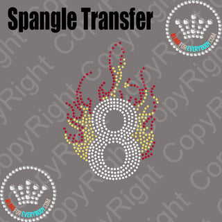Flame Number 0-9 Spangle Transfer #30127