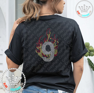 Flame Number 0-9 Spangle Transfer #30127