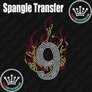 Flame Number 0-9 Spangle Transfer #30127
