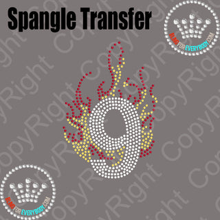 Flame Number 0-9 Spangle Transfer #30127
