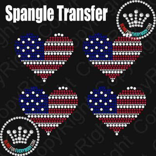 American Flag POCKET Wave or Heart Spangle Transfer #30132