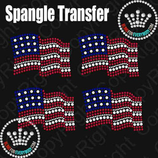 American Flag POCKET Wave or Heart Spangle Transfer #30132