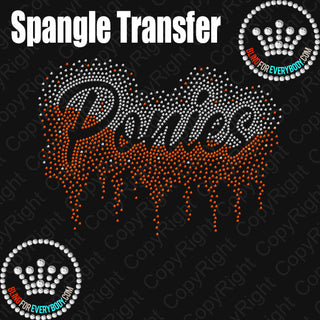 Ponies Scatter with Drip Wave Split Spangle Transfer #30144B