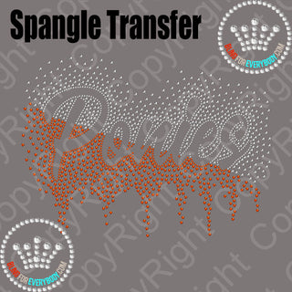 Ponies Scatter with Drip Left Angle Split Spangle Transfer #30153