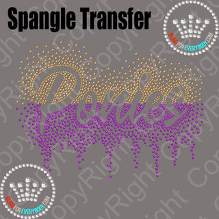 Ponies Scatter with Drip Middle Split Spangle Transfer #30154