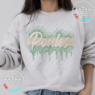Ponies Scatter with Drip Triple Split Spangle Transfer #30155