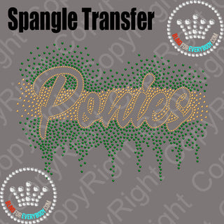 Ponies Scatter with Drip Triple Split Spangle Transfer #30155