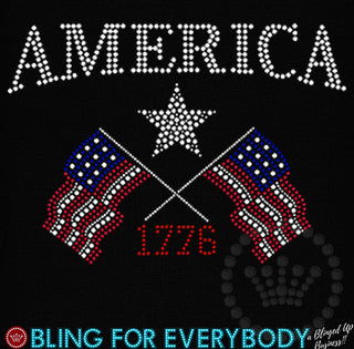 America Flags Since 1776 YOUTH Spangle Transfer