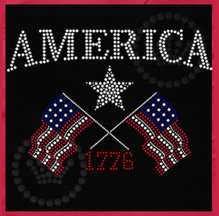 America Flags Since 1776 YOUTH Spangle Transfer