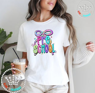 Preschool Bow Bright Graphic Print Unisex Short Sleeve Tee #31414