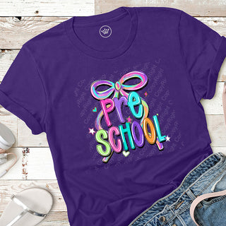 Preschool Bow Bright Graphic Print Unisex Short Sleeve Tee #31414
