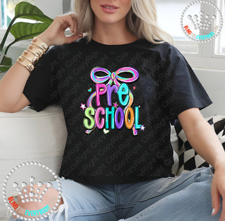 Preschool Bow Bright Graphic Print Unisex Short Sleeve Tee #31414