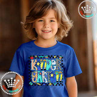 Kindergarten Bright Check Border YOUTH Short Sleeve Tee #32070