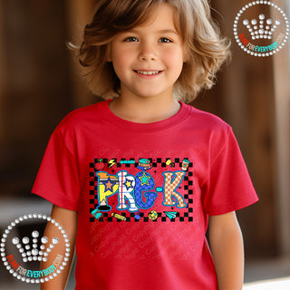 Bright Check Border YOUTH Short Sleeve Tee