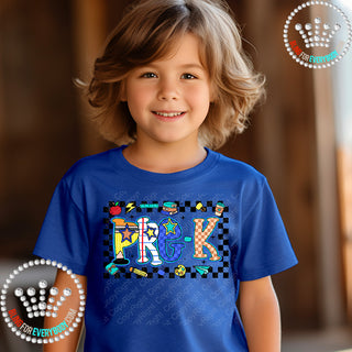 Bright Check Border YOUTH Short Sleeve Tee