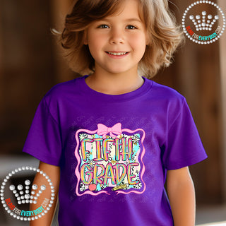 Brushstroke Bow YOUTH Short Sleeve Tee