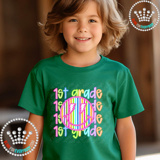 First Grade Neon Happy Face YOUTH Short Sleeve Tee