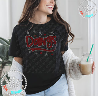 Dawgs with Tail and Stars Spangle Transfer