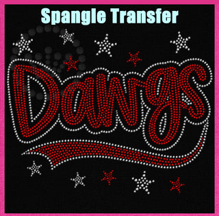 Dawgs with Tail and Stars Spangle Transfer