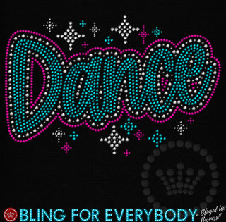 Dance Teal with Sparkles Spangle Transfer