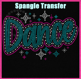 Dance Teal with Sparkles Spangle Transfer