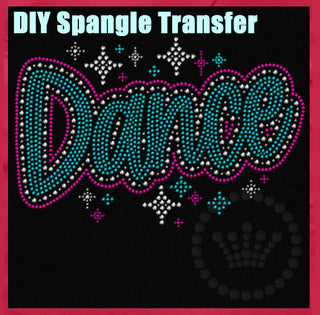 Dance Teal with Sparkles Spangle Transfer