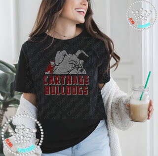 Carthage Bulldog Peeking Spangle Transfer