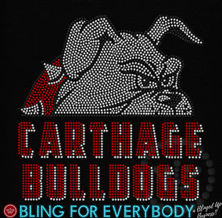 Carthage Bulldog Peeking Spangle Transfer