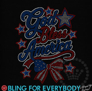 God Bless America Bow Spangle Transfer