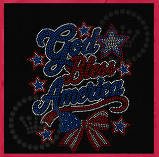God Bless America Bow Spangle Transfer