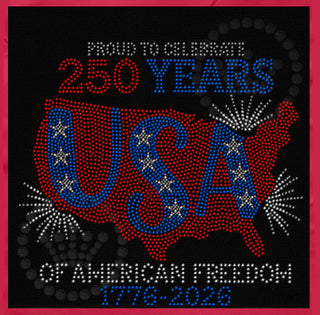 Proud to Celebrate 250 Years USA Spangle Transfer