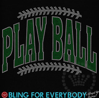 Play Ball Green Silver Arch Spangle Transfer