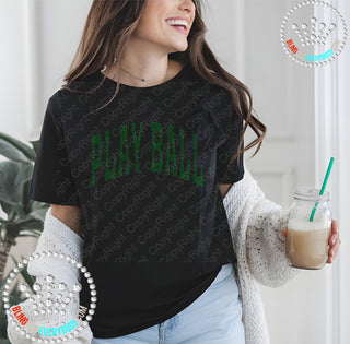 Play Ball Green Black Arch Spangle Transfer
