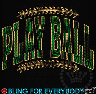 Play Ball Green Gold Arch Spangle Transfer