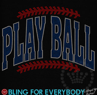 Play Ball Navy Red Arch Spangle Transfer