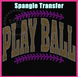 Play Ball Purple Gold Arch Spangle Transfer