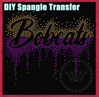 Bobcats Scatter with Drip Middle Split Spangle Transfer #32268