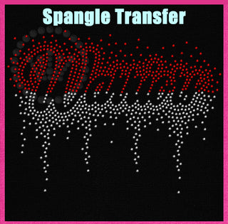 Warriors Scatter with Drip Middle Split Spangle Transfer #32269
