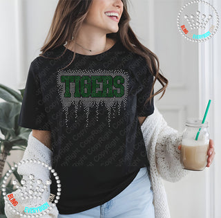 Tigers Block with Drip Spangle Transfer #32270