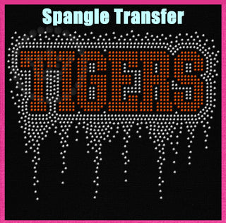 Tigers Block with Drip Spangle Transfer #32270