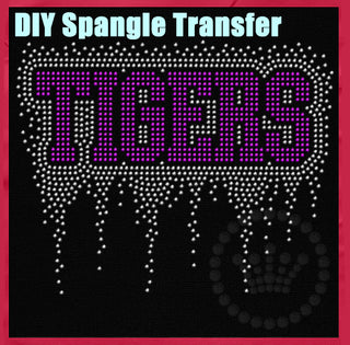 Tigers Block with Drip Spangle Transfer #32270
