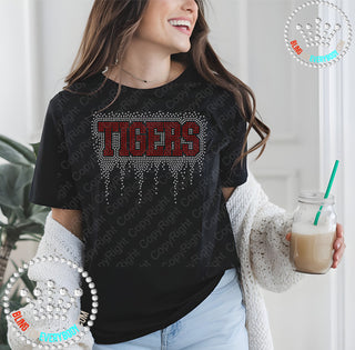 Tigers Block with Drip Spangle Transfer #32270